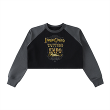 Load image into Gallery viewer, THE RAGLAN FT CROP - Raw-Hem Color-Block Raglan Crop Sweatshirt