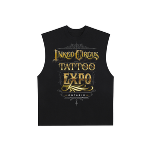 FULL TOUR CUT OFF TEE - Raw Edge Cotton Tank Top